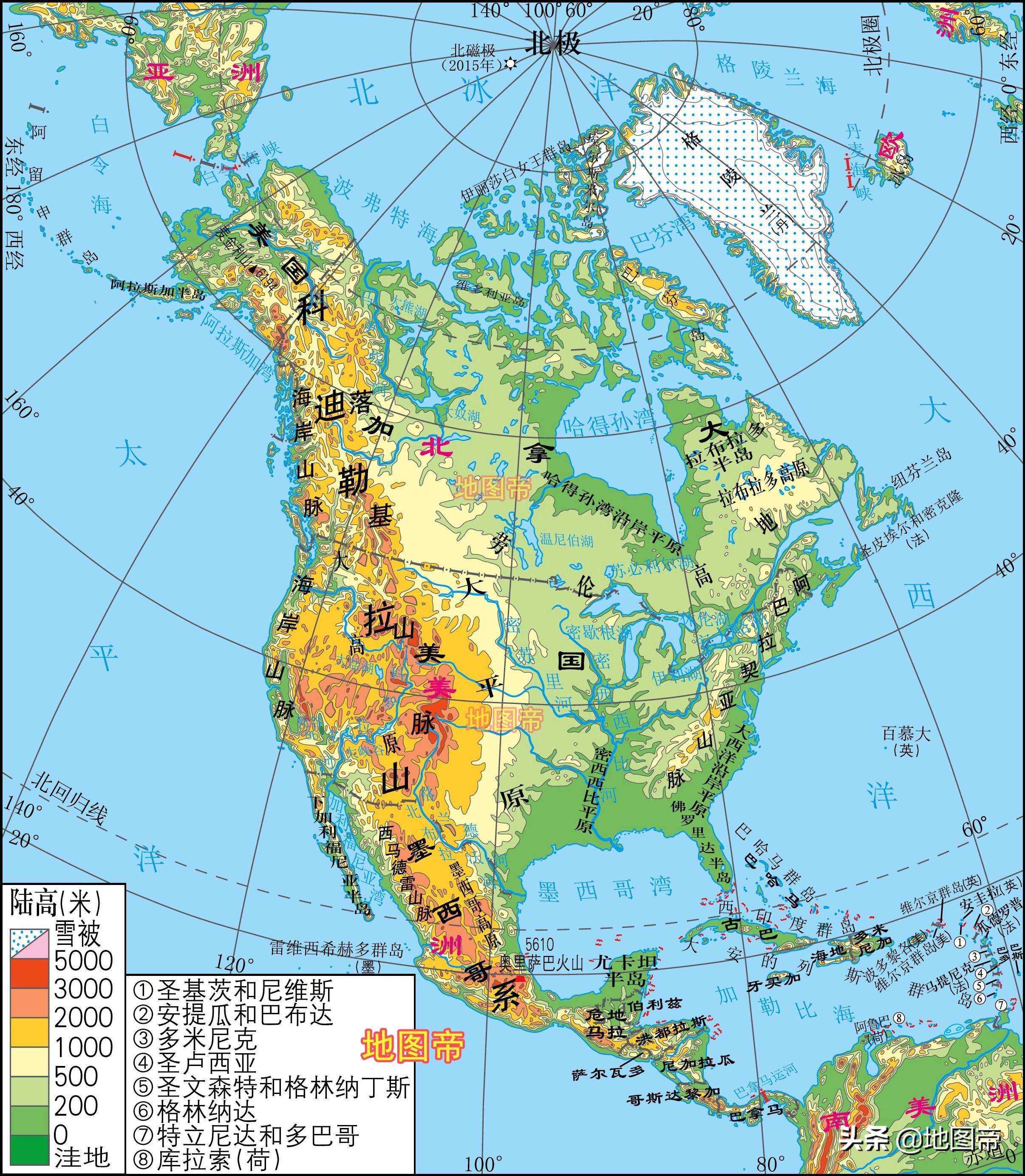 世界七大洲面积排名（七大洲的地形图及地理位置简介）