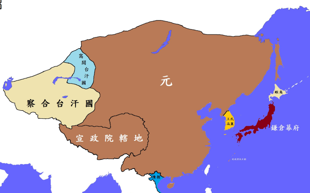 元朝时期中国的地图图片